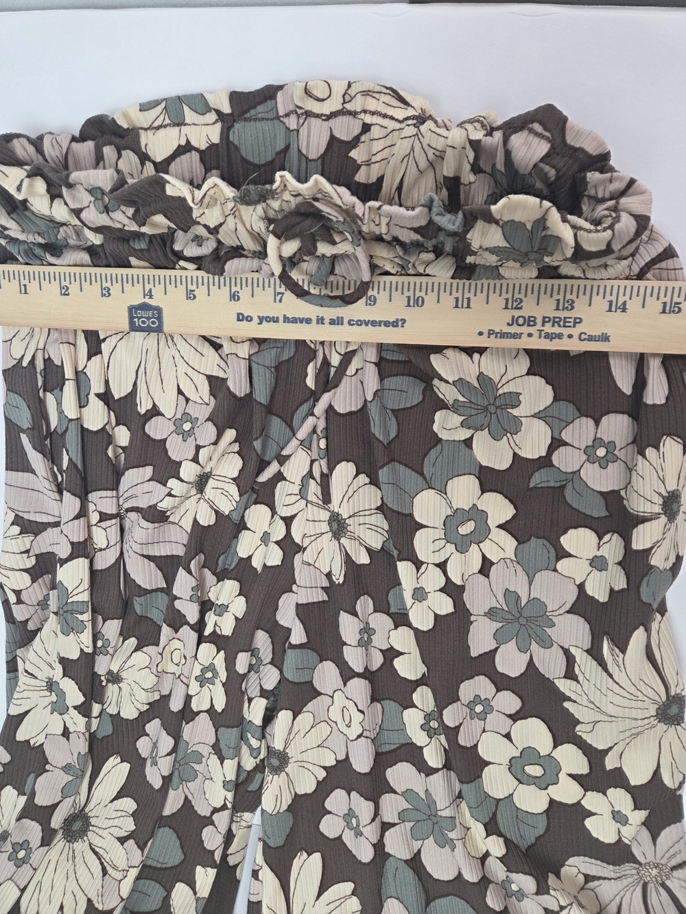 Three Bird Nest Brown Floral Wide-Leg Drawstring Pants - Picture 3 of 12